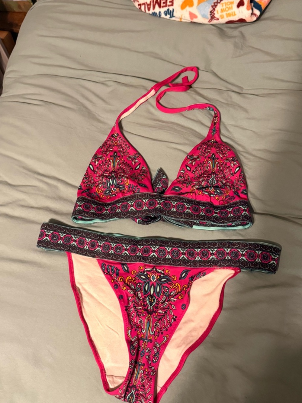 Victoria's Secret Pink Printed Halter Bikini Set
